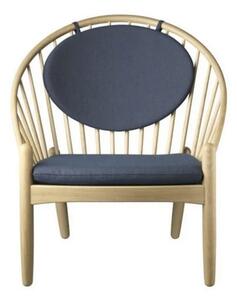 FDB Møbler / Furniture - J166 by Poul M. Volther - Fåtölj - Oak/Nature - Dark Blue - H:86xD:76xB:77cm