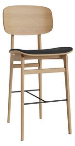 NORR11 - NY11 Bar Chair 65 cm - Barstol - Ultra - Black 41599 / FSC certified oak - Natural, - W45,5 x D52 x H98 x SH65 cm