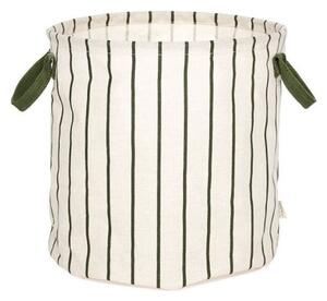 OYOY LIVING - Raita Laundry/storage Basket - Tvättkorg - 701 Green / Offwhite (Medium) - Ø32 x H32 cm