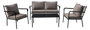 VENICE Loungeset Svart/Beige