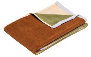 Hübsch - Block Towel - Handduk - Small - Brun,Grøn,Lyseblå,Sand - 50x100cm