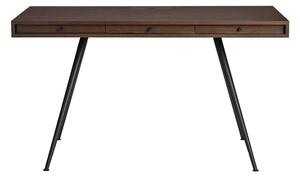 NORR11 - Jfk Home Desk Standard Legs - Skrivbord - None / FSC certified ash - Dark Smoked, - W130 x D65 x Height x 76 cm