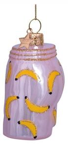 Vondels - Ornament glass soft pink boxer shorts w/bananas - Julkula - Pink - H7,5 cm