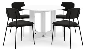 Jeba Matbord 100 cm med 4 st Lowe Matstolar - Vit