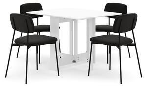 Jeba Matbord 80 cm med 4 st Lowe Matstolar - Vit