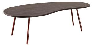 DOMALIK Soffbord 122 cm Njurformat Massivt Trä/Mörkgrå/Koppa -