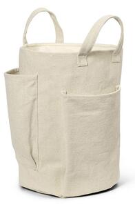 Ferm Living - Pocket Storage Bag - Tvättkorg - Off-white - Ø35 x H50 cm