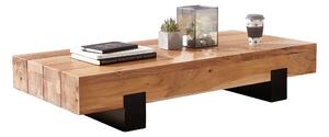 CHRISTOPHERRYAN Soffbord 130 cm Runt Akacia/Brun/Svart -