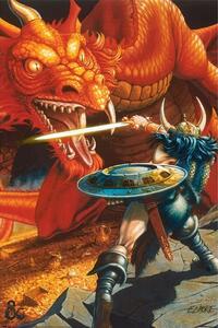 Poster, Affisch Dungeons & Dragons - Classic Red Dragon Battle, (61 x 91.5 cm)