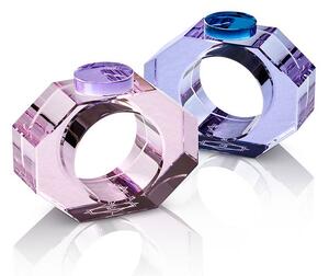 Reflections Copenhagen - Shelby napkin rings, set of 2 - Servettring - Rose/Purple & Purple/Blue/Yellow - L: 6.5 x H: 5.3 x D: 2.5 Hole: 3.5 cm