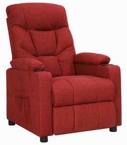 Reclinerfåtölj vinröd tyg - Röd