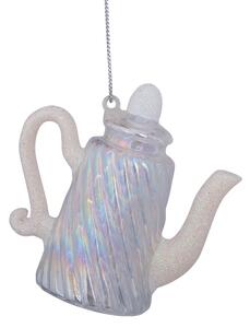 Vondels - Ornament glass transparent oil tea pot - Julkula - White - H 7.5cm