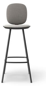 Brdr. Krüger - Pauline Comfort Barstool 75 cm metal frame - Oak Black - Barstol - Hallingdal, Grå Tekstil - 0113 - H107 cm L75 cm B36 cm