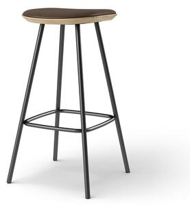 Brdr. Krüger - Pauline bar stool 75 cm metal frame - Oak Clear Wax Oiled - Barstol - Spectrum, Cinnamon Læder - 30146 - H75 cm L36 cm B36 cm