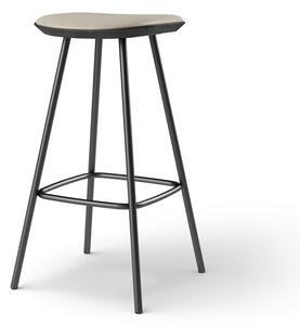 Brdr. Krüger - Pauline bar stool 75 cm metal frame - Oak Black - Barstol - Spectrum, Oyster Læder - 30157 - H73 cm L36 cm B36 cm