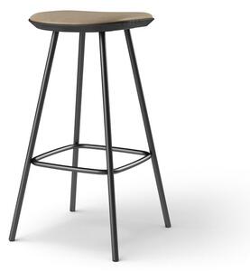 Brdr. Krüger - Pauline bar stool 75 cm metal frame - Oak Black - Barstol - Spectrum, Almond Læder - 30150 - H73 cm L36 cm B36 cm