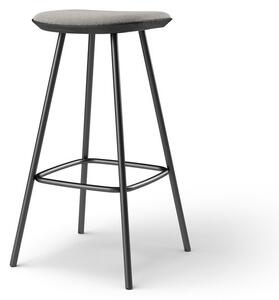 Brdr. Krüger - Pauline bar stool 75 cm metal frame - Oak Black - Barstol - Hallingdal, Grå Tekstil - 0113 - H73 cm L36 cm B36 cm