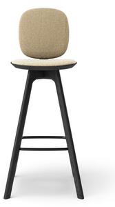 Brdr. Krüger - Pauline Comfort Barstool 75 cm - Oak Black - Barstol - Moss, Cream Tekstil - 0019 - H107 cm L75 cm B36 cm