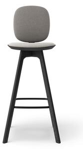 Brdr. Krüger - Pauline Comfort Barstool 75 cm - Oak Black - Barstol - Hallingdal, Grå Tekstil - 0113 - H107 cm L75 cm B36 cm