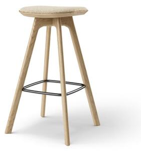 Brdr. Krüger - Pauline Barstool 75 cm - Oak Clear Wax Oiled - Barstol - Moss, Cream Tekstil - 0019 - H75 cm L36 cm B36 cm