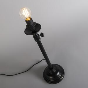 Klassisk bordlampa svart justerbar utan skugga - Accia