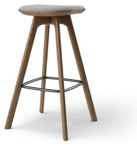 Brdr. Krüger - Pauline Barstool 75 cm - Oak Smoked Oiled - Barstol - Hallingdal, Grå Tekstil - 0113 - H75 cm L36 cm B36 cm