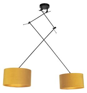 Hängande lampa med sammet nyanser oker med guld 35 cm - Blitz II svart