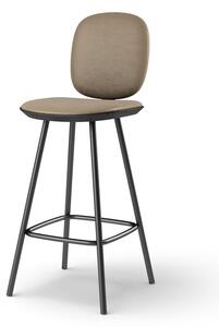 Brdr. Krüger - Pauline Comfort Barstool 65 cm with metal frame - Oak Black - Barstol - Spectrum, Almond Læder - 30150 - H97 cm L65 cm B36 cm