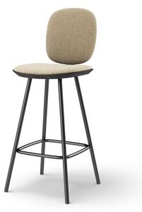 Brdr. Krüger - Pauline Comfort Barstool 65 cm with metal frame - Oak Black - Barstol - Moss, Cream Tekstil - 0019 - H97 cm L65 cm B36 cm