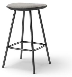 Brdr. Krüger - Pauline bar stool 65 cm with black metal frame - Oak Black - Barstol - Hallingdal, Grå Tekstil - 0130 - H65 cm L36 cm B36 cm