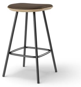 Brdr. Krüger - Pauline barstool 65 cm with black metal frame - Oak Clear Wax Oiled - Barstol - Spectrum, Cinnamon Læder - 30146 - H65 cm L36 cm B36 cm