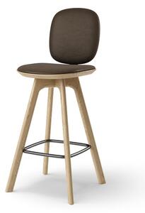 Brdr. Krüger - Pauline Comfort Barstool - Oak Clear Wax Oiled - Barstol - Spectrum, Cinnamon Læder - 30146 - H97 cm L65 cm B36 cm