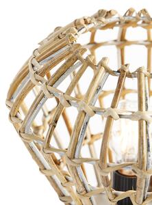 Lantlig bordslampa bambu med vit - Canna Diamond