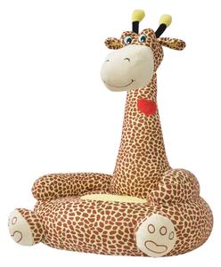 Barnstol i plysch giraff brun - Brun