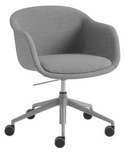 Muuto - Fiber Conference Armchair - Kontorsstol - Grey / Remix 133 / with wheels - H73,2 x W63,5 x D68 cm