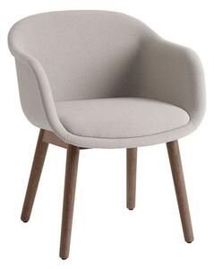 Muuto - Fiber Conference Armchair - Kontorsstol - Hallingdal 133 / Stained Dark Brown / Wood Base - H77,5 x W63,5 x D61 x SH49 cm