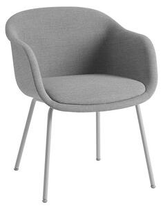 Muuto - Fiber Conference Armchair - Kontorsstol - Remix 133 / Grey / Tube Base - H77,5 x W63,5 x D61 x SH49 cm