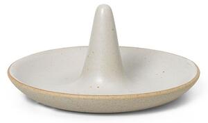 Ferm Living - Ring Cone - Smyckeskrin - Off-White Speckle - B9,5 x H4,5 x D9,5 cm