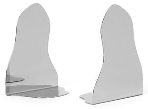 Ferm Living - Pond Bookends - Set of 2 - Bokstöd - Sølv - W16 x H19,8 x D9,5 cm