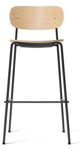 Audo Copenhagen - Co Bar Chair - Barstol - Black Steel / Natural Oak - H: 104,5 x SH: 75,5 x W: 50.9 x D: 49.7 cm