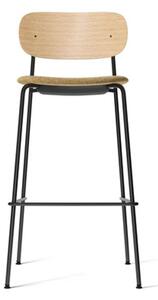 Audo Copenhagen - Co Bar Chair - Barstol - Black Steel / Natural Oak / Bouclé - H: 104,5 x SH: 75,5 x W: 50.9 x D: 49.7 cm