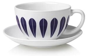 Lucie Kaas - Lotus Tea Cup And Saucer - Kopp - Dark Blue Pattern - 0,22 L