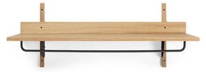 Ferm Living - Sector Rack Shelf - Krokar - Oak/Black Brass - W: 87 x H: 34 x D: 37 cm