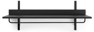 Ferm Living - Sector Rack Shelf - Krokar - Black Ash/Black Brass - W: 87 x H: 34 x D: 37 cm