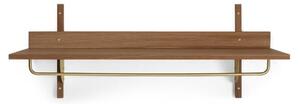 Ferm Living - Sector Rack Shelf - Krokar - Smoked Oak/Brass - W: 87 x H: 34 x D: 37 cm