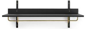 Ferm Living - Sector Rack Shelf - Krokar - Black Ash/Brass - W: 87 x H: 34 x D: 37 cm