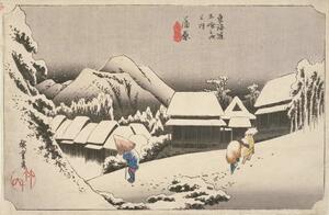 Bildreproduktion Evening Snow at Kambara, No.16, Ando or Utagawa Hiroshige