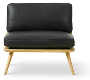 Fredericia Furniture - Spine Lounge Suite Chair 1710 by Space Copenhagen - Fåtölj - Primo 88 Black / Lacquered Oak - W80 x D81 x H71 x SH41 cm