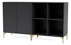 Montana - PAIR - With brass legs - Skänk - Anthracite - B 139,2 x H 69,6 x D 38 cm