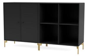 Montana - PAIR - With brass legs - Skänk - Black - B 139,2 x H 69,6 x D 38 cm